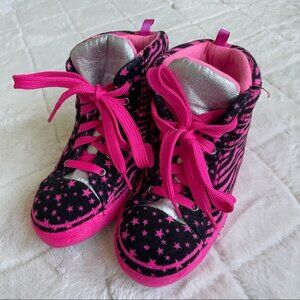 Justice | Pink And Black Zebra Slippers | Size 2/3 (Small)